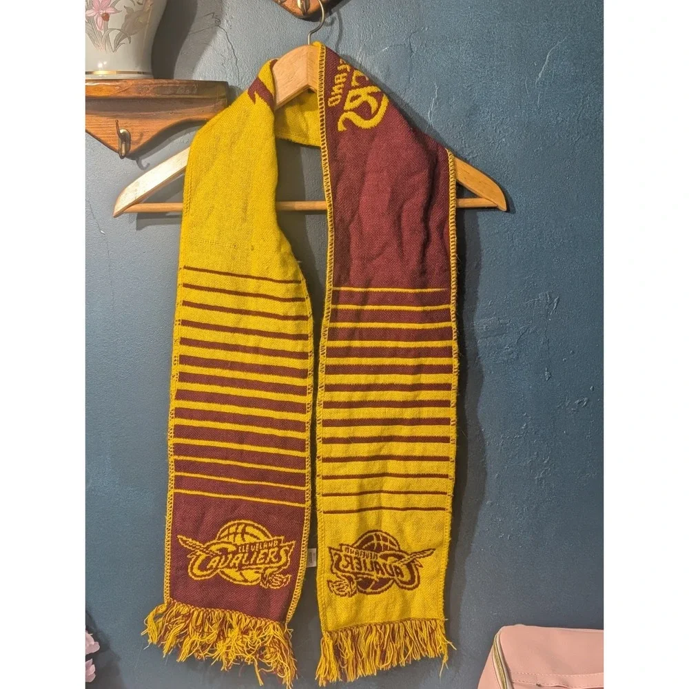 Forever Collectibles Cleveland Cavaliers Basketball Scarf, Gold/Burgundy